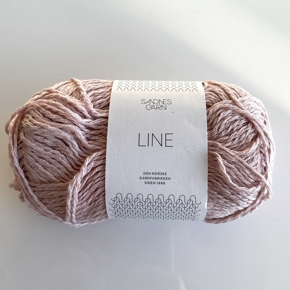 NWT Sandes Garn Line Linen Cotton Viscose Yarn 1 Skien Powder 3511